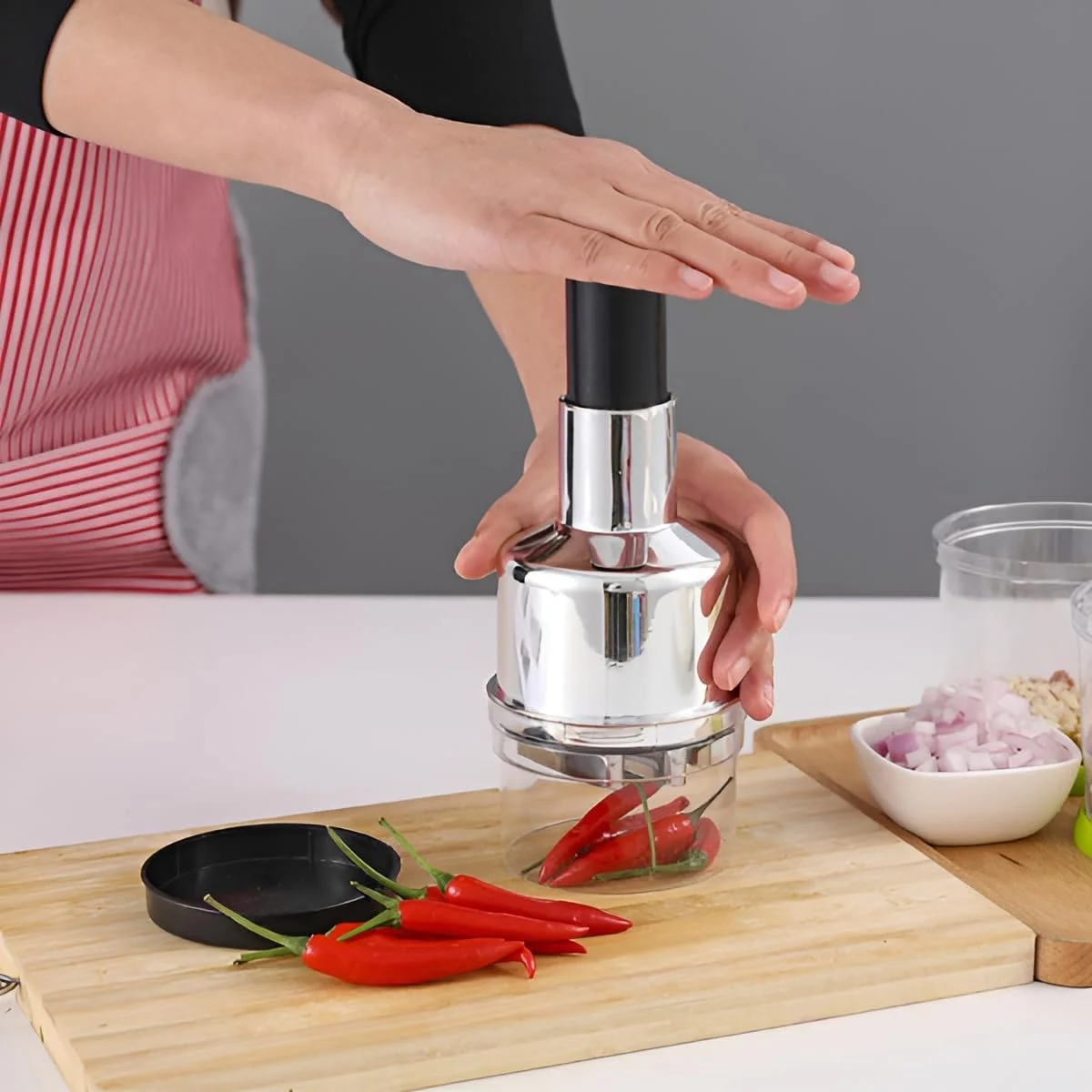 Multifunction Mini Manual Food Cutter Grinder PP Kitchen Accessories Chopping Garlic Onion Nuts Fruit Vegetables Dicer Type Tool