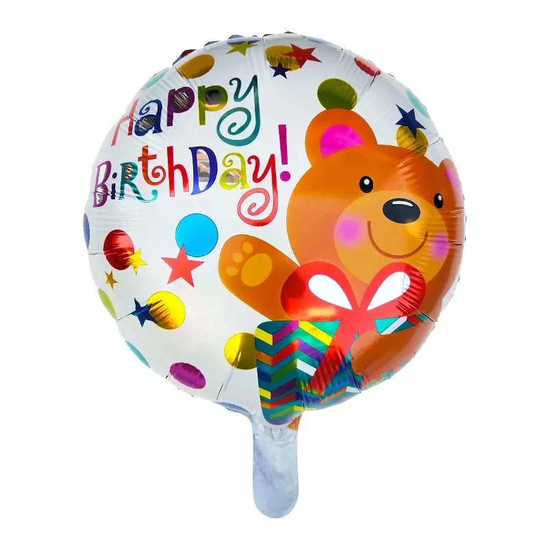All styles China Kids Toy Balls 18 inch round shape Happy Birthday colorful foil balloon for party decoration globos