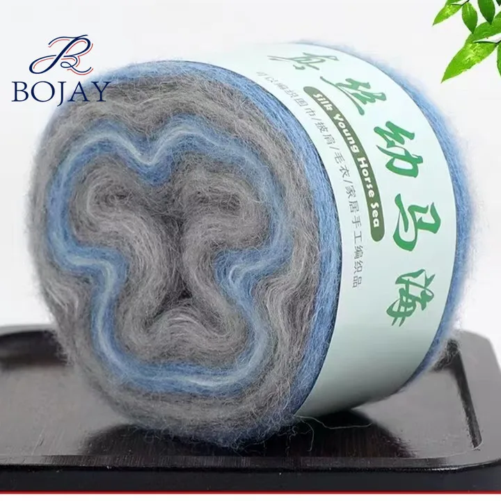 Bojay Fancy Mohair Anti-pilling Baby Knitting Yarn Hand Crochet Knitting Shawl Hat Sweater Scarf