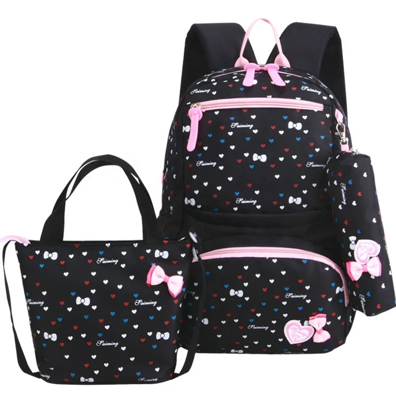 School Bag Set Student Backpack For Kids Cartoon Girls 3 Pcs Large Girl 3Pcs Pencil Pouch Sets Students Pack Kid