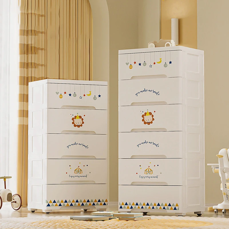 Space saving multilayer baby wardrobe plastic storage drawers white storage cabinet chest of drawers for living room household