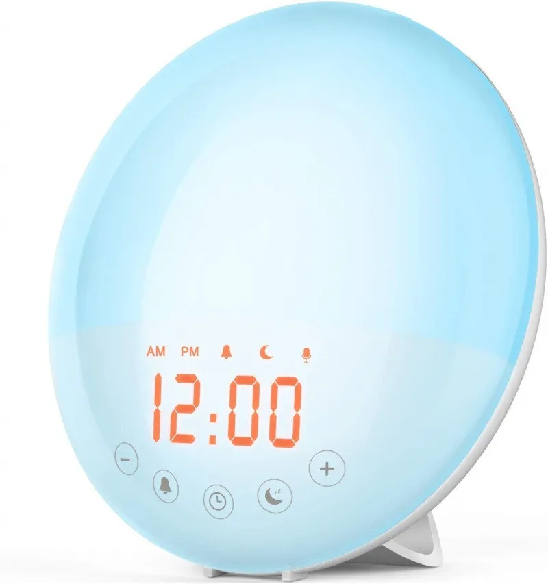 Sunrise Alarm Clock Wake Up Light Kids Hatch Clock Digital  Clocks with Snooze 7 Color Night Light