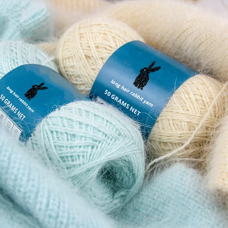 
Hot Selling in Russia Fluffy Mink Cashmere Yarn Crocheting Cardigan Scarf 60% Angora Rabbit Wool 40%Nylon Blended Yarn 50g 