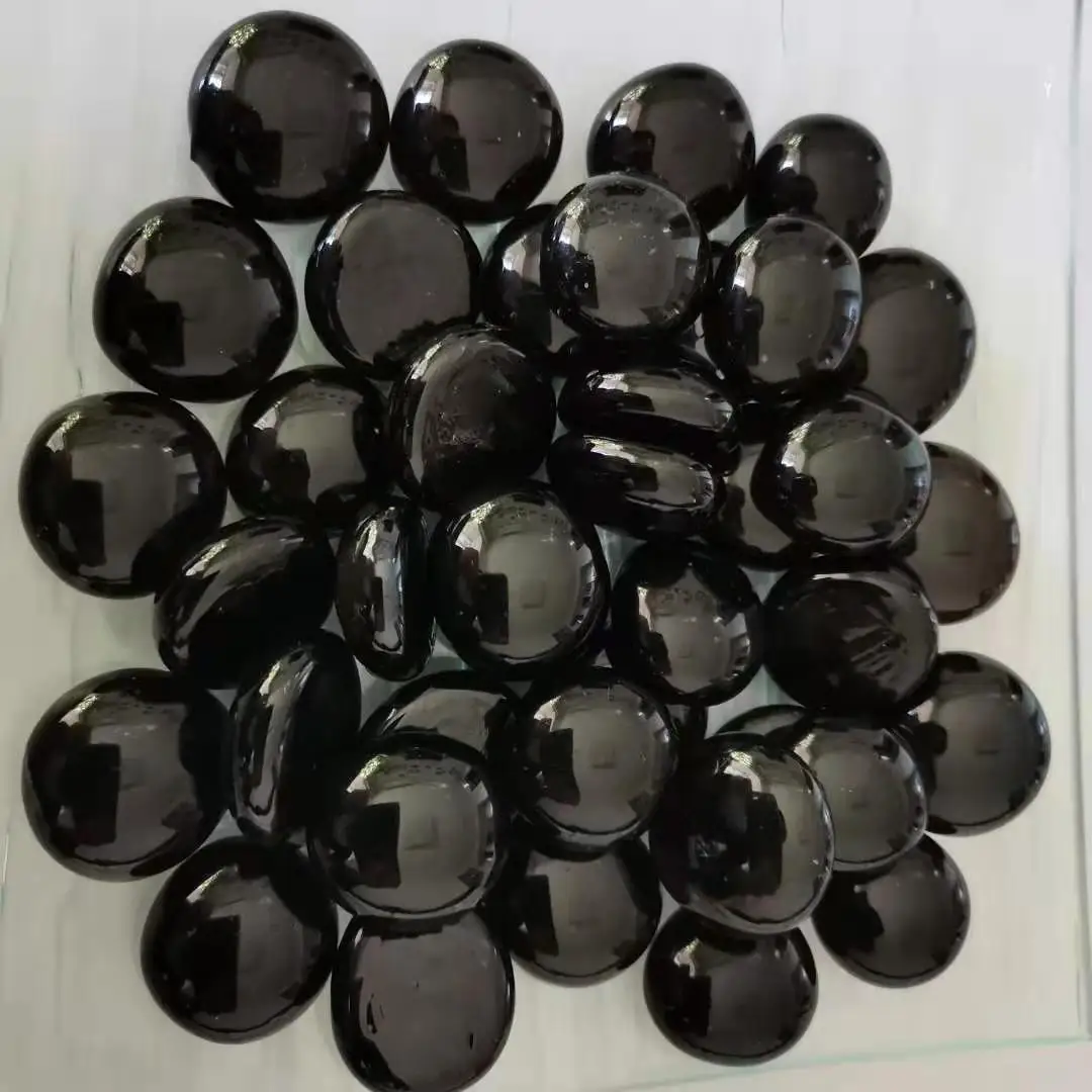 Большие плоские стеклянные бусины aqua blue 28-32 мм