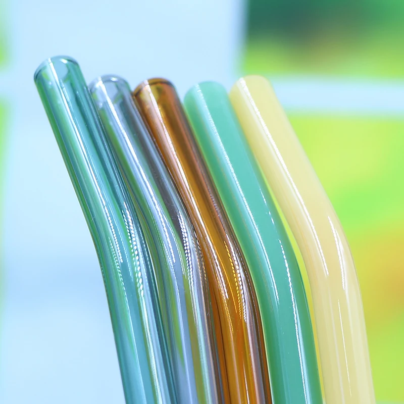 Have in Stock Handmade Colorfru Glass Straw for Cup in Bulk Bar Drinking Tools