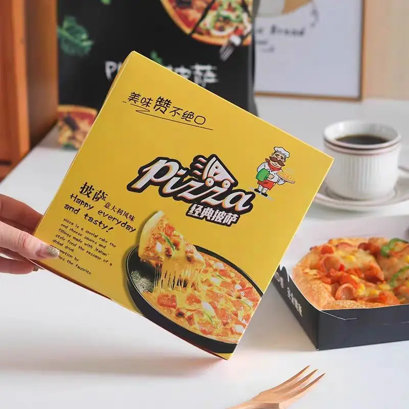 Custom Size Printing Design Pizza Box Paper Board Square Paper Pizza Delivery Carton Packaging Box