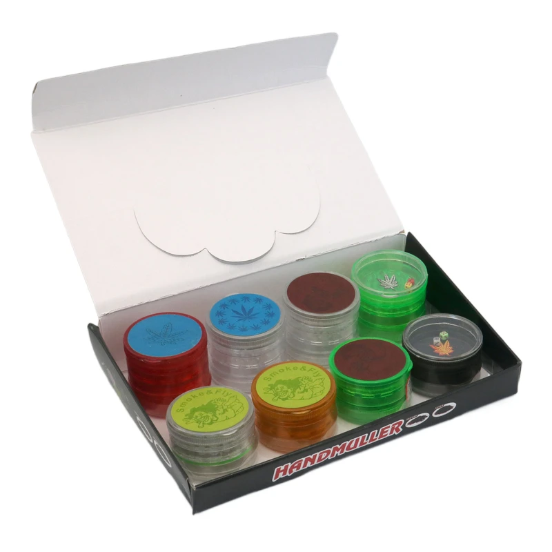 2022 new design custom high quality 60mm mixed color plastic acrylic herb tobacco grinder 40mm