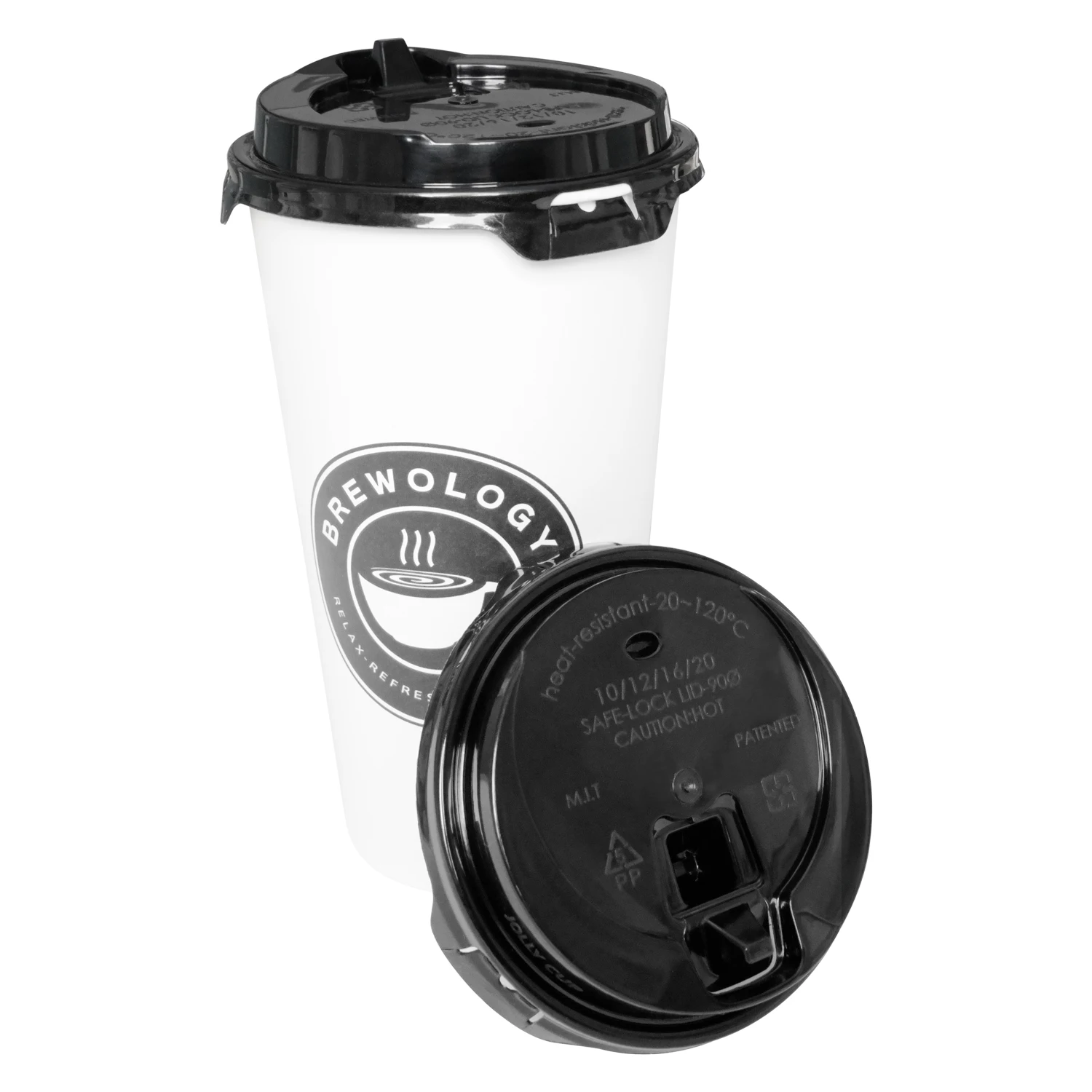 Customizable Disposable Snap On Lid Of Paper Cup Coffee Cup