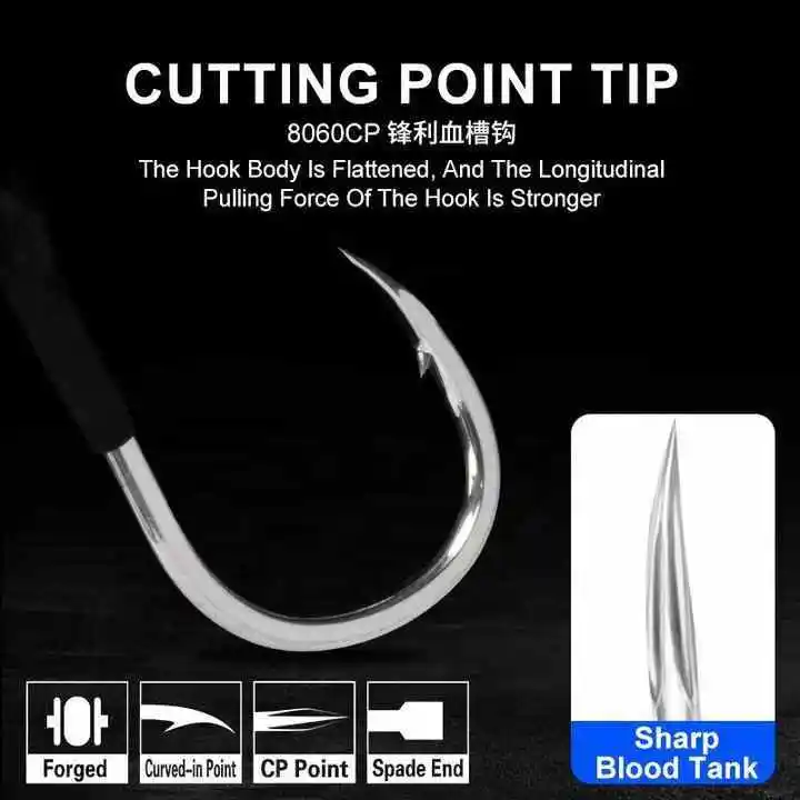 Bulk Rotatable Double Metal Jigging Lure Assist Hook High Carbon Steel Fishing Hook for Saltwater Carp Species