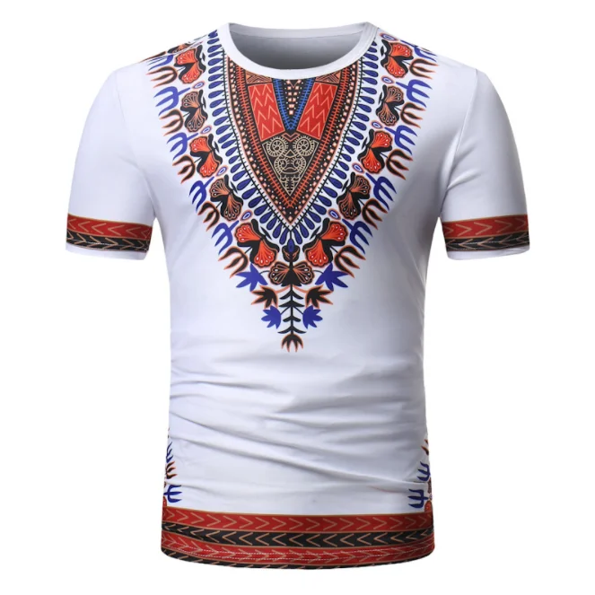 African Style Men T-Shirt Short Sleeve Shirt