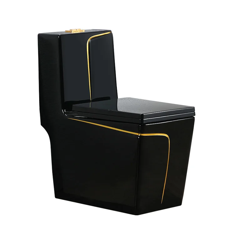 Ovs Inodoro Negro Luxury One Piece Bathroom Ceramic Wc Water Closet Porcelain Gold Black Colored Toilets Bowl