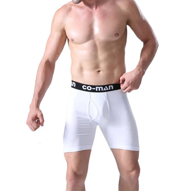 2022 Custom LOGO cotton underwear with pocket Two Pouch Open Plus size white shorts mens boxers
