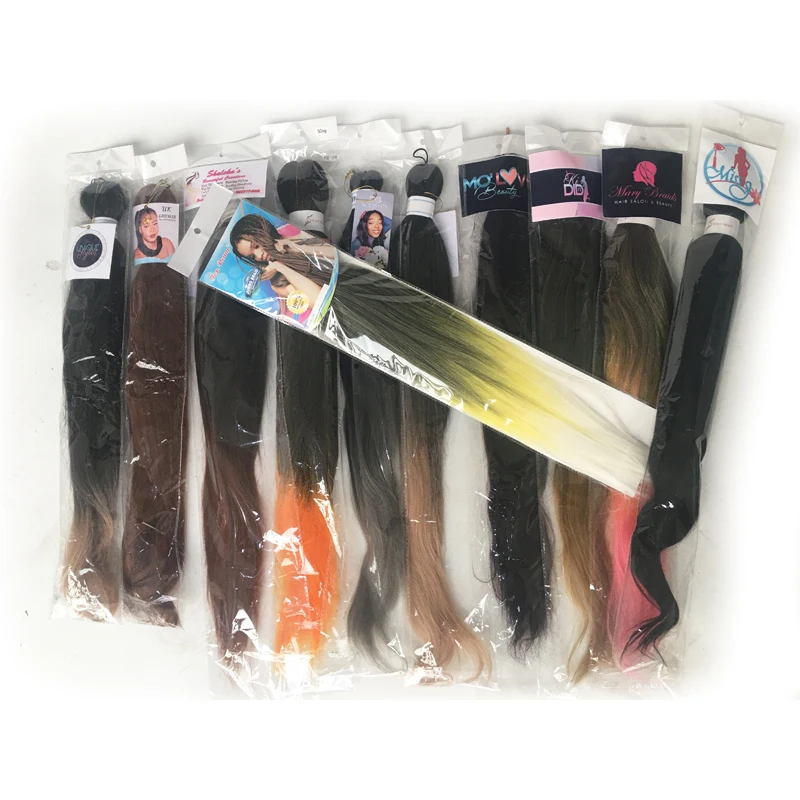 20INCH 26INCH 70G 90G high quality crochet fibre professional  wholesale vendors ombre prestrectched ez braiding hair synthetic