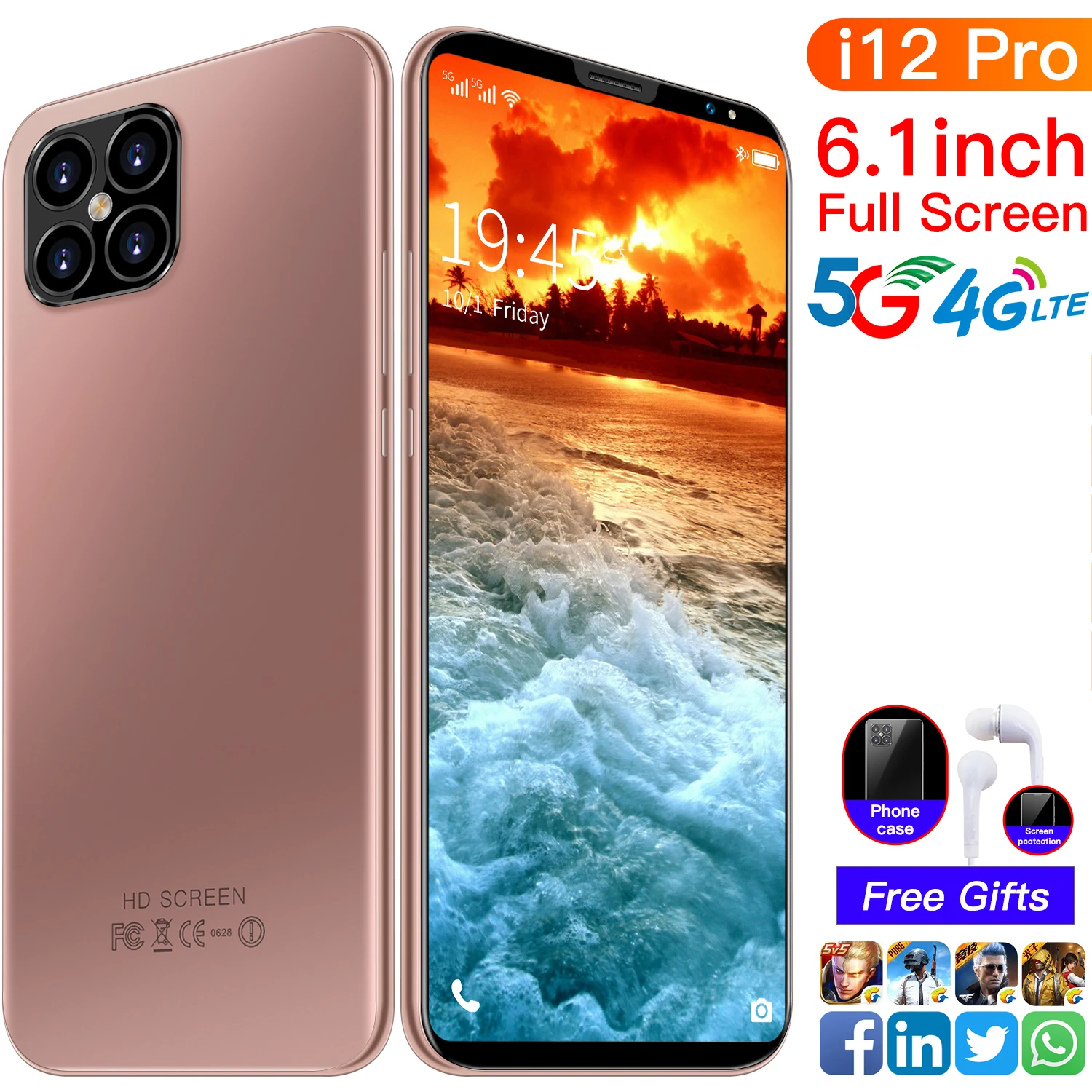 Global Version i12 Pro Max Smartphone 6.1inch Full Screen 4GB +64GB Android 10 .0 4000mAh Telefon Celular Mobile Phone