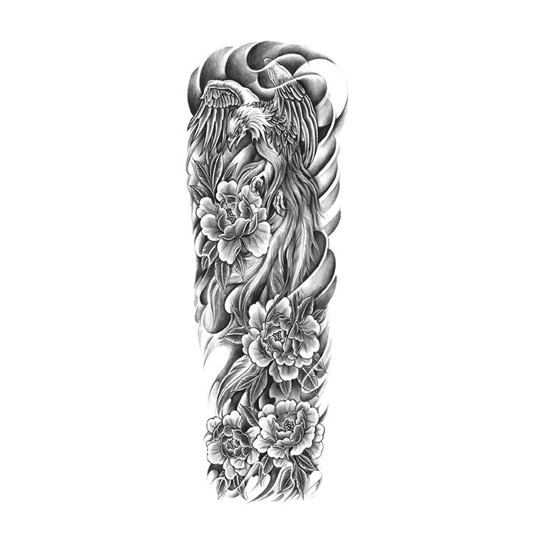 Free sample full arm temporary tattoo waterproof body art tattoo sticker arm oversized