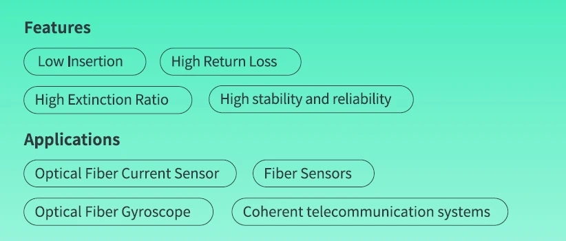 532nm/633nm Low Insertion PM Beam Splitter Combiner  For Fiber Sensors  Coherent Telecommunication Systems