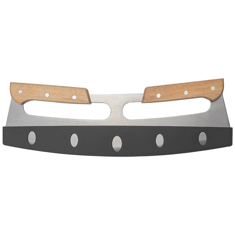 Pizza Scimitar Stainless Steel Pizza Cutter Semicircular Noodle Knife Baking Tool Pizza Shaker