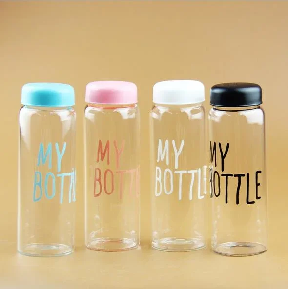 Bpa Free Creative Gift Simple Cute Outdoor Travel Student Sports Transparent Water Fruit Juice Portable Frosted Plastic Bottle
