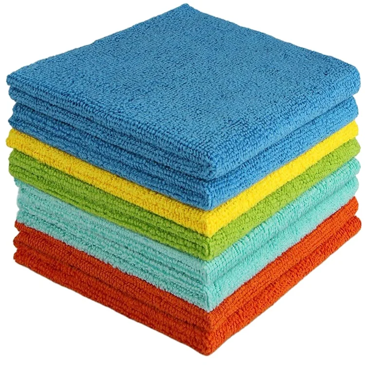 Cheap microfiber knitted towel car household cleaning cloth with custom logo