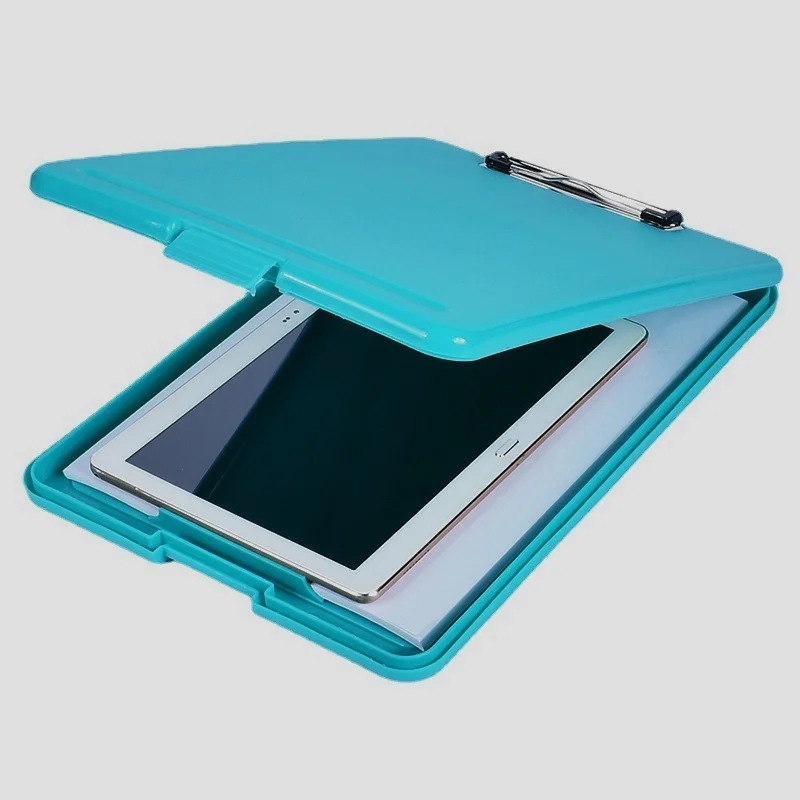 Hot selling Plastic solid color belt hook single force clip writing tablet clip file box board clip