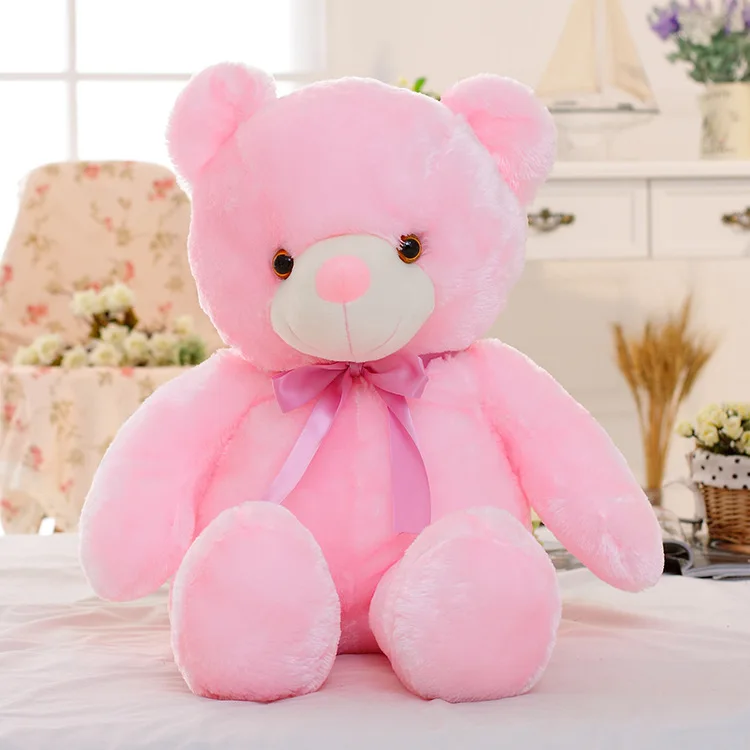 Hot selling cute glowing teddy bear cartoon plush toy kids gift wholesale
