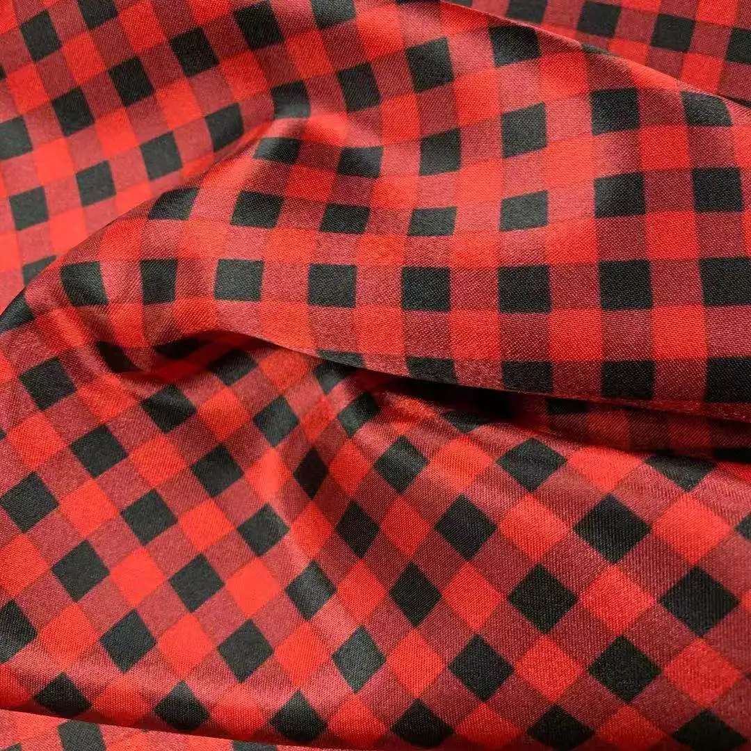 50D*75D poly diamond-type lattice printed satin fabric