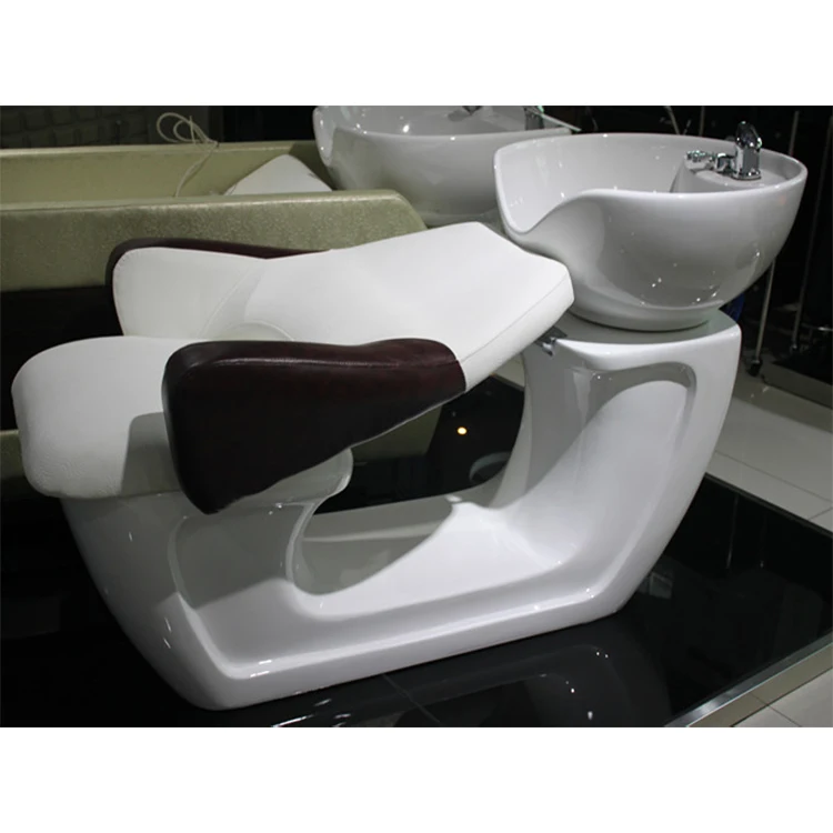 Portable modern glass fiber base hair washing shampoo chair backwash shampoo unit