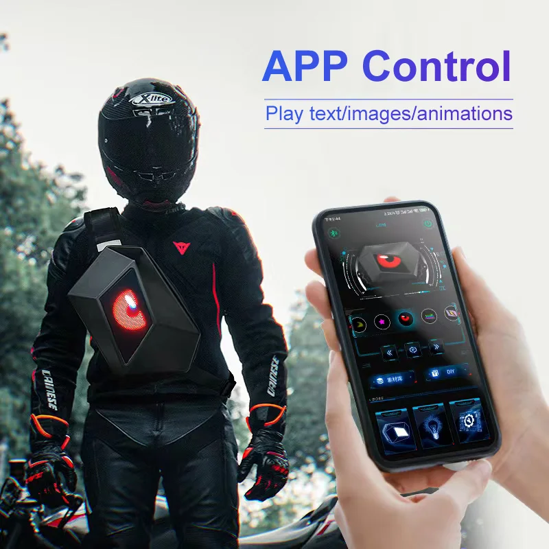 CRELANDER Knight LED Waterproof Sling Backpack DIY Fashion Motorcycle Crossbody Bag For Men And Women