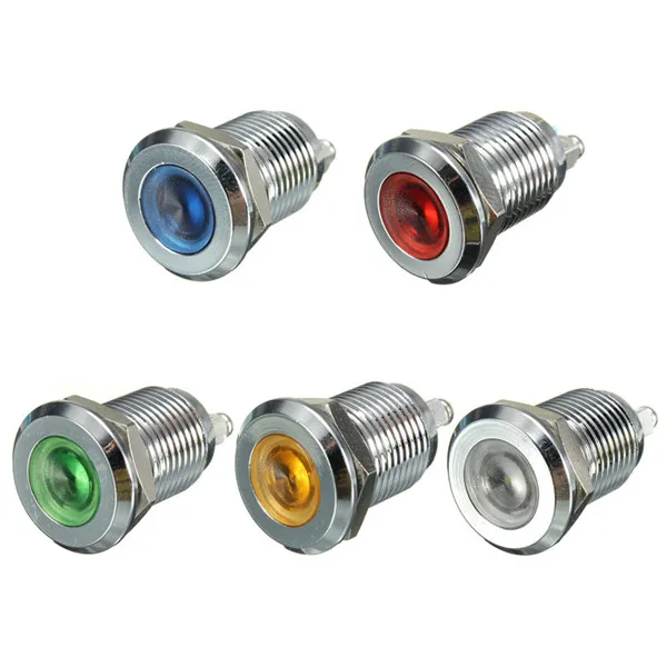 12mm led indicator light Dc24v screw connect  waterproof Metal Signal lamp