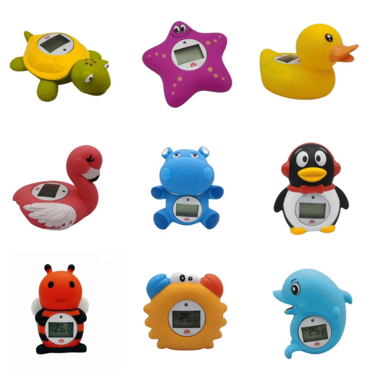 High Quality Small Moq Cute Animal Shaped Custom Logo Kids Bath Digital Waterproof Thermometers