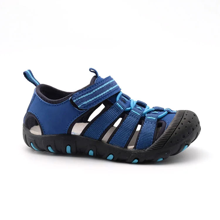 
Pig skin Special Webbing Kids Outdoor Kid Pu Sport Leather Sandal Toe Closed Shoes 