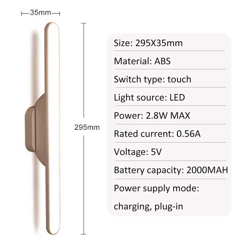 Hanging Magnetic Led Table Lamp USB Rechargeable Magnetic Lamp with Touch Control Adjustable Color Temperature Led Magnetic Lamp