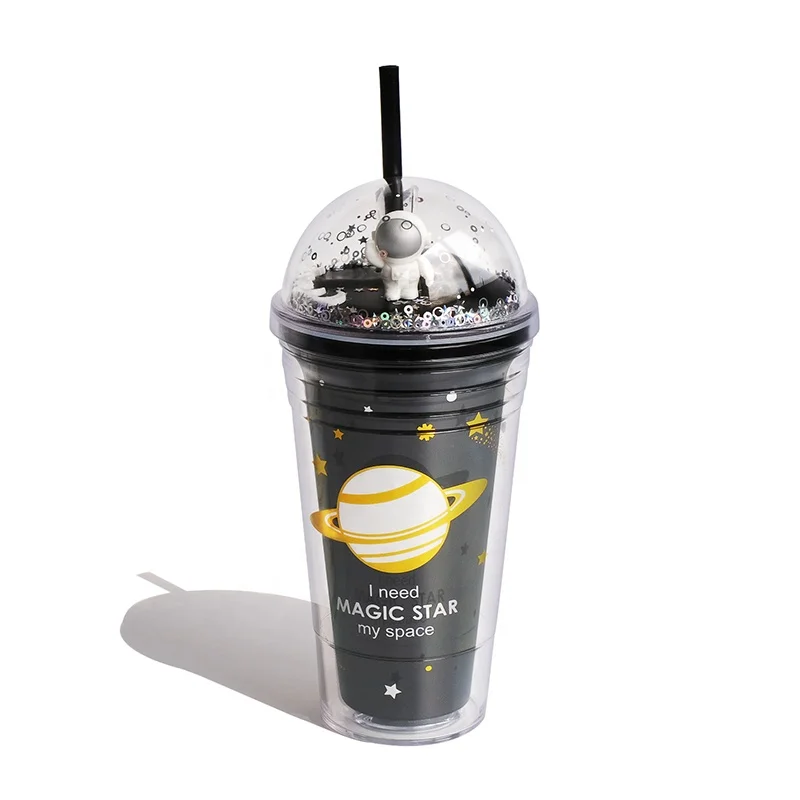 
Girlwill Astronaut Plastic Mugs With Dome Lids And Straws Tumbler Cups Wholesale Custom Logo Supports Sublimation & Silkscreen 