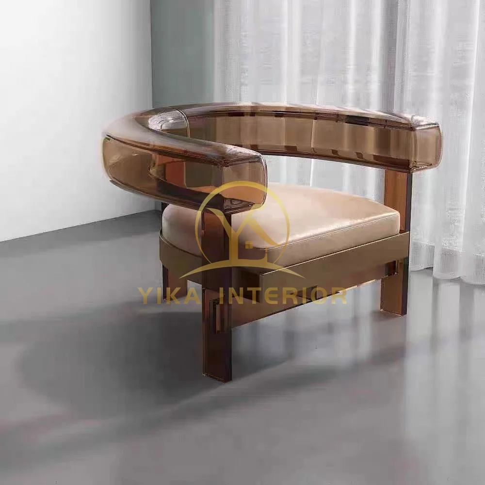Modern Light luxury acrylic armchair creative design transparent chair acrylic living room solo chair