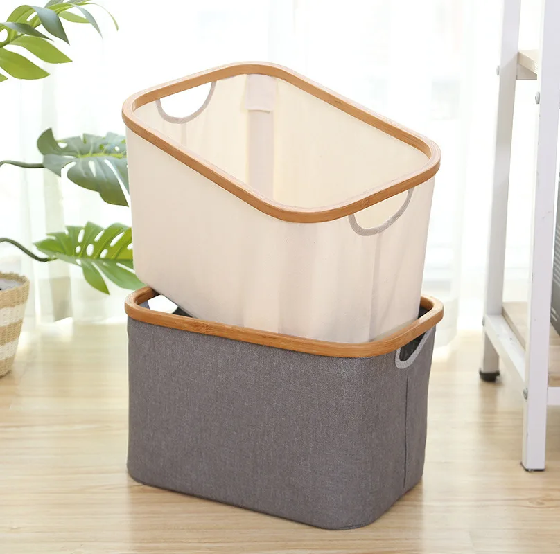 Good Price Bamboo Fabric Hotel Household Storage Organizer Dirty Clothes Laundry Hamper with Handle