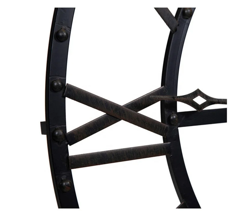 Oversized Hall and Courtyard Skeleton Retro Silent Non-ticking Industrial Big Size Giant Decorative Wall Clock