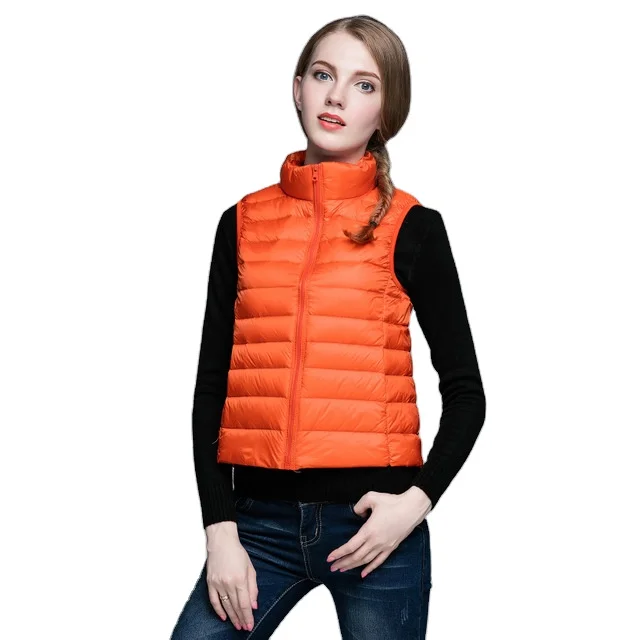 Sidiou Group New Style Down Vest Ladies Stand-up Collar Lightweight Short Waistcoat Vest Down Jacket