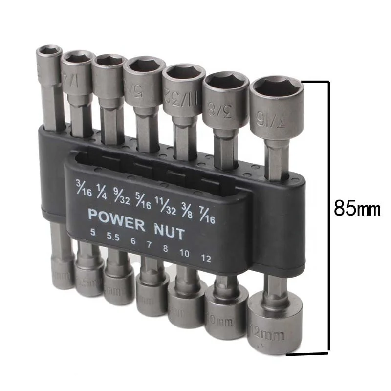 Huaju Industrial 14 Pcs Non Magnetic Metric Power Nut Driver Set Hexagon Handle Socket Wrench