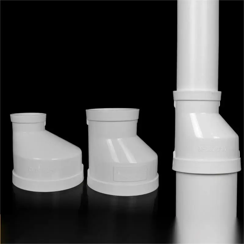 White PVC Drain Pipe Offset Reducing Connector Inner Dia 50 75 110 160mm Adapter Pipe Fittings For Drainage Systems