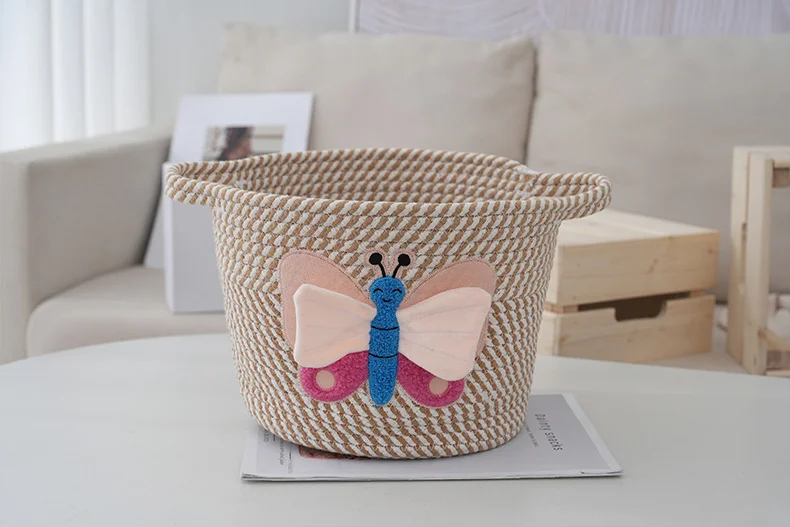 Laundry Room Collapsible Blanket Toy Storage Comforter Cushions Laundry Hamper Living Room Large Cotton Rope Basket