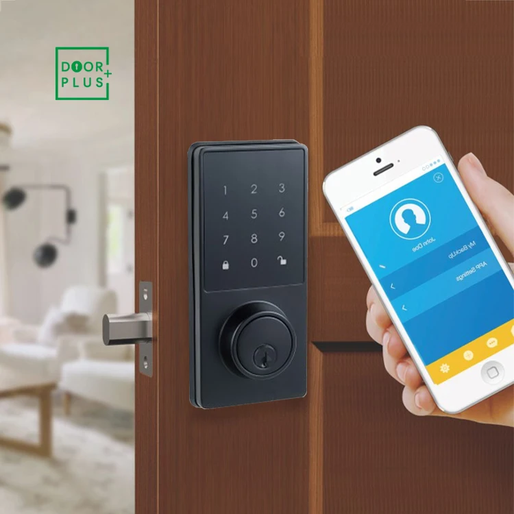 Doorplus Smart Locks Dead Bolt Security Smart Lock With Key 2022 Bluetooth Password Digital Locker Lock