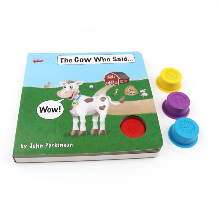 Custom Design CMYK 4C Printing One Button Sound Book Interactive Educational Kids Music Book With Sound