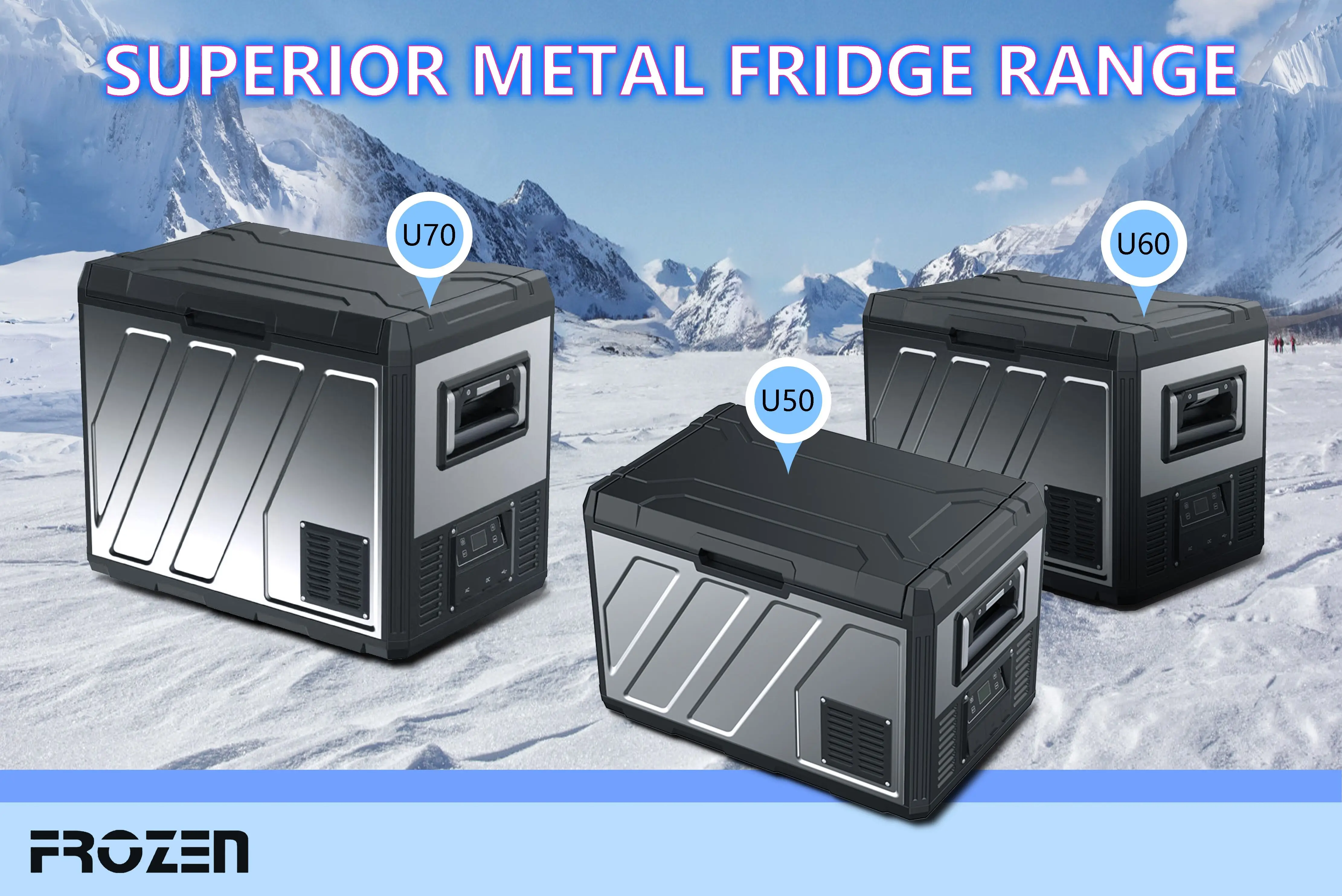 Antuncle 50L 12v  metal car fridge 12v portable camping refrigerator freezer for rv