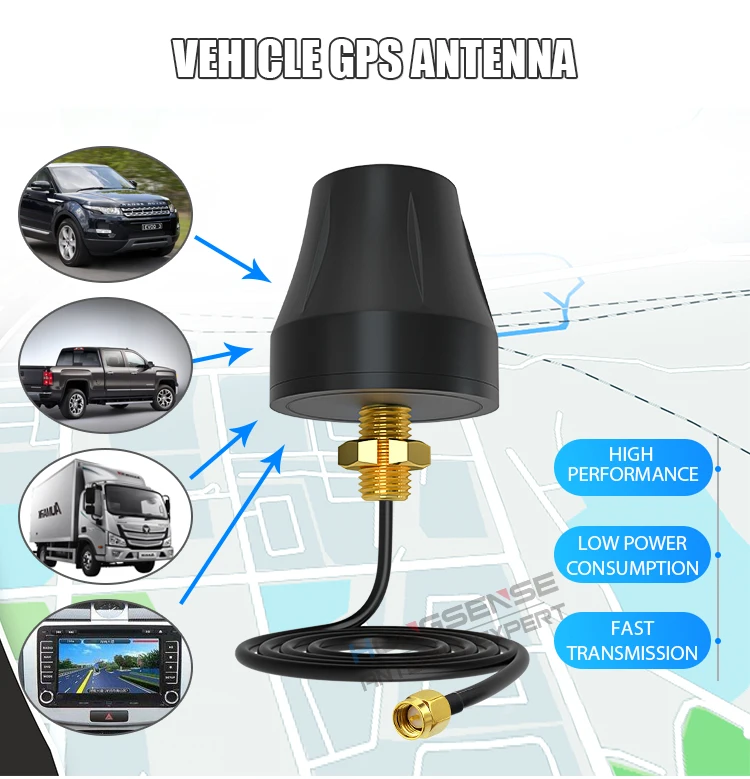 28dbi 1575.42mhz GPS Antenna For Android Tablet RG174 Cable With SMA Connector