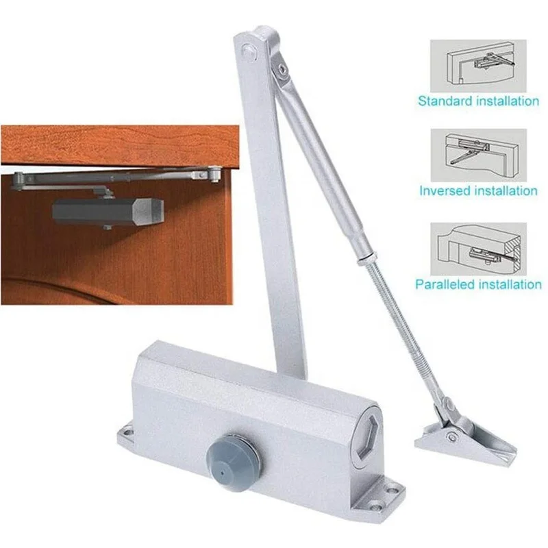 Aluminium Silent Hydraulic Automatic Hidden Door Closer Small Square Type Door Closer
