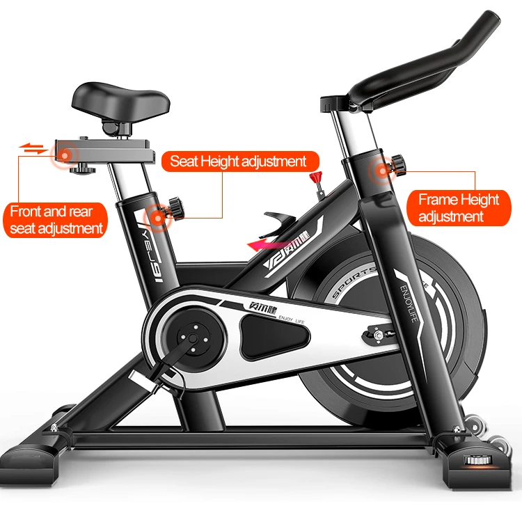 OEM indoor cycling sports four-way adjustable seat exercise spin bike