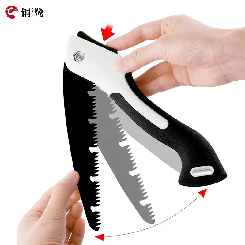 KEGRET 300mm Household Cutting Tools SK5 Steel Blade Soft Rubber Handle Collapsible Sharp Folding Hand Saw for Woodwork