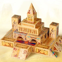 Manufactory direct sale wooden toy Egyptian all kind of style Pyramids Pharaoh spyramid wood building model material taj mahal