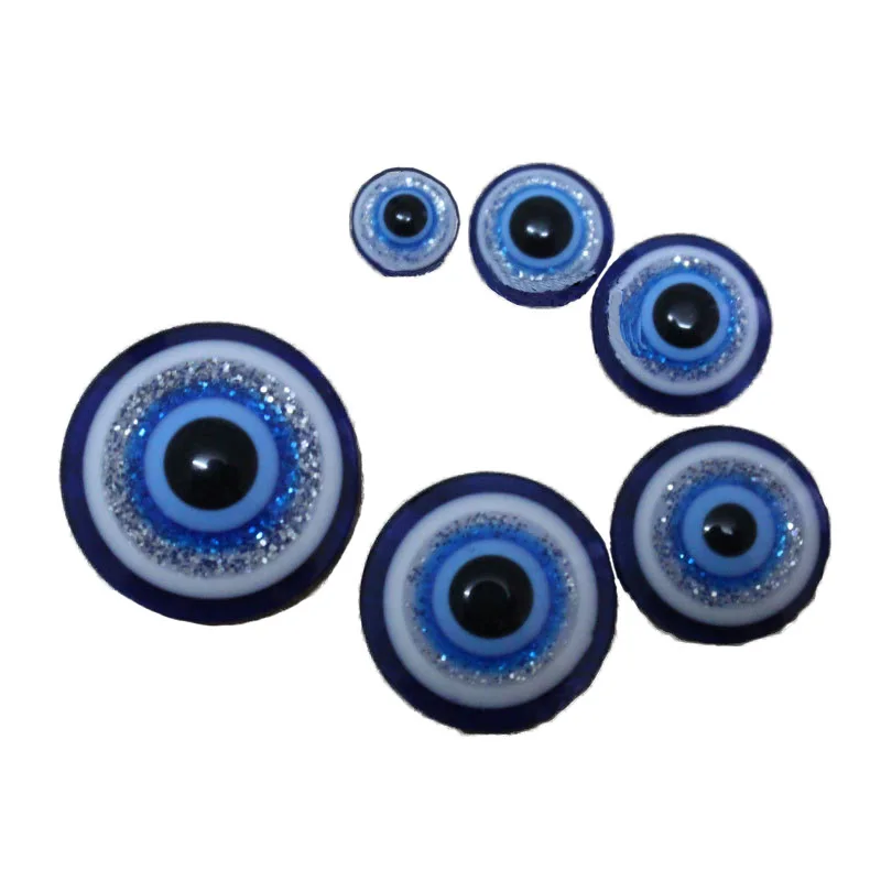 Wholesale 6mm-20mm Round Flatback Resin Bule Evil Eye Plastic Retro Beads For Jewelry Making Necklace Bracelet Diy Accessories