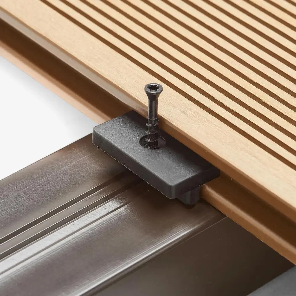 Hidden fastener system spacer fixing wpc decking plastic clips